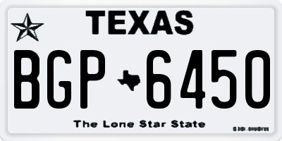 TX license plate BGP6450