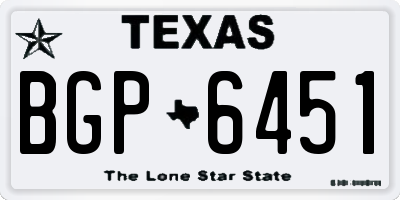 TX license plate BGP6451