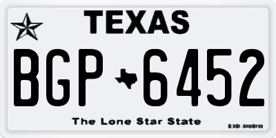 TX license plate BGP6452