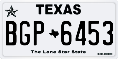 TX license plate BGP6453