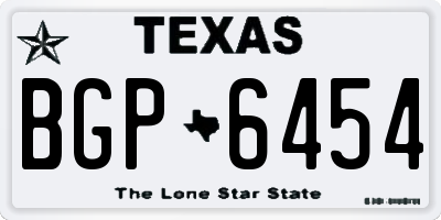 TX license plate BGP6454