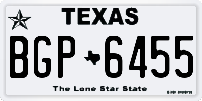 TX license plate BGP6455
