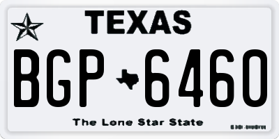 TX license plate BGP6460