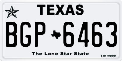 TX license plate BGP6463
