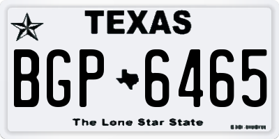 TX license plate BGP6465