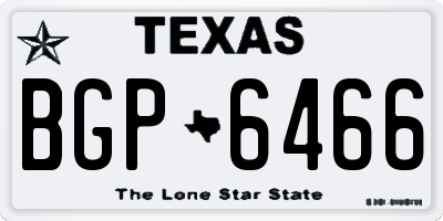 TX license plate BGP6466
