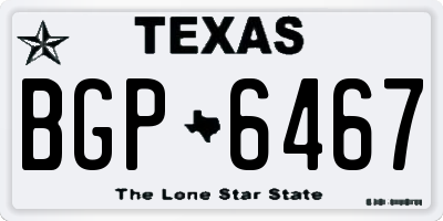 TX license plate BGP6467