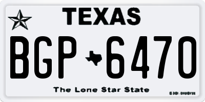 TX license plate BGP6470