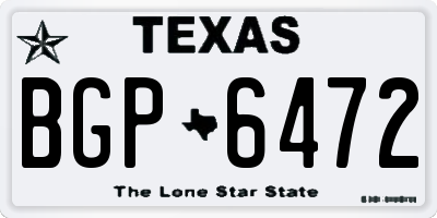 TX license plate BGP6472