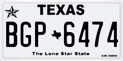 TX license plate BGP6474