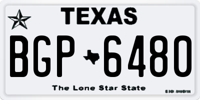 TX license plate BGP6480