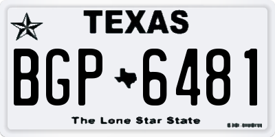 TX license plate BGP6481