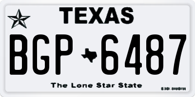 TX license plate BGP6487