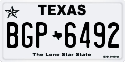TX license plate BGP6492