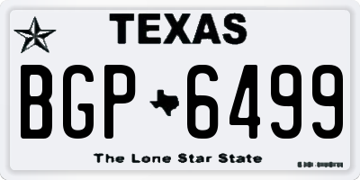TX license plate BGP6499