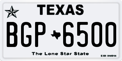 TX license plate BGP6500
