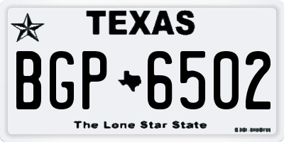 TX license plate BGP6502