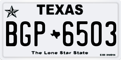 TX license plate BGP6503