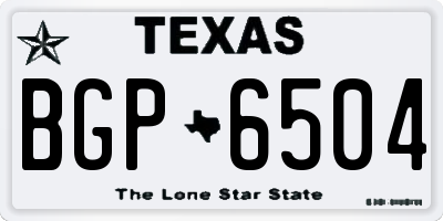 TX license plate BGP6504