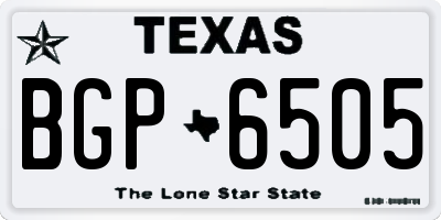 TX license plate BGP6505