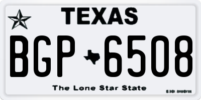 TX license plate BGP6508