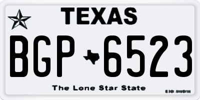 TX license plate BGP6523
