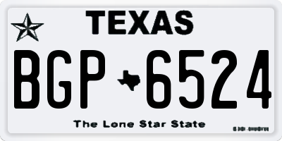TX license plate BGP6524