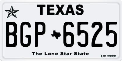 TX license plate BGP6525