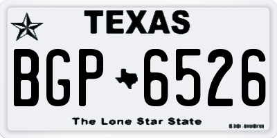 TX license plate BGP6526