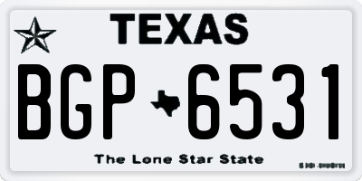 TX license plate BGP6531
