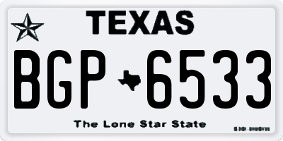 TX license plate BGP6533