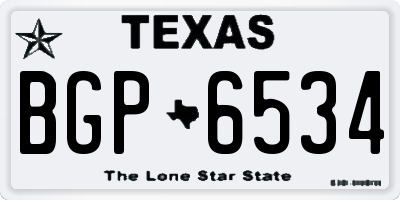 TX license plate BGP6534