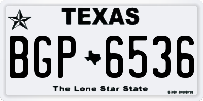 TX license plate BGP6536