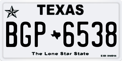 TX license plate BGP6538
