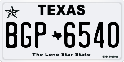 TX license plate BGP6540