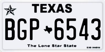 TX license plate BGP6543