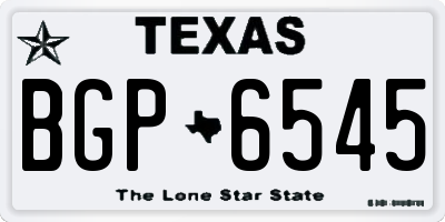 TX license plate BGP6545