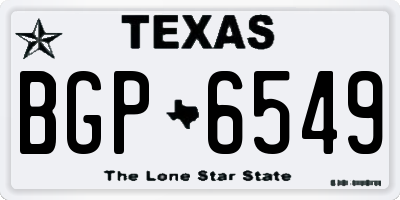 TX license plate BGP6549