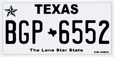 TX license plate BGP6552