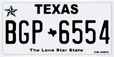 TX license plate BGP6554