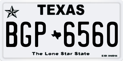 TX license plate BGP6560