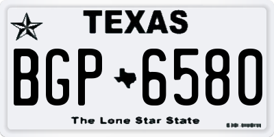 TX license plate BGP6580