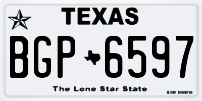 TX license plate BGP6597