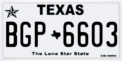 TX license plate BGP6603