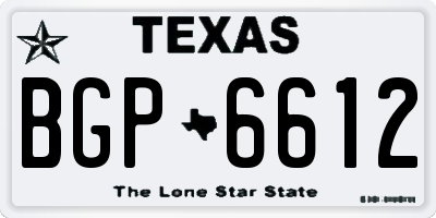 TX license plate BGP6612