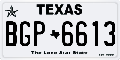 TX license plate BGP6613