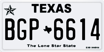TX license plate BGP6614