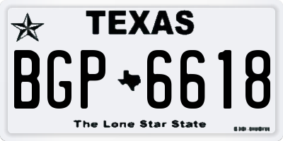 TX license plate BGP6618