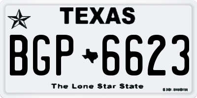 TX license plate BGP6623
