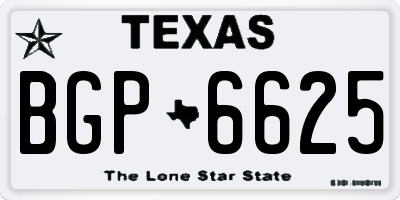 TX license plate BGP6625